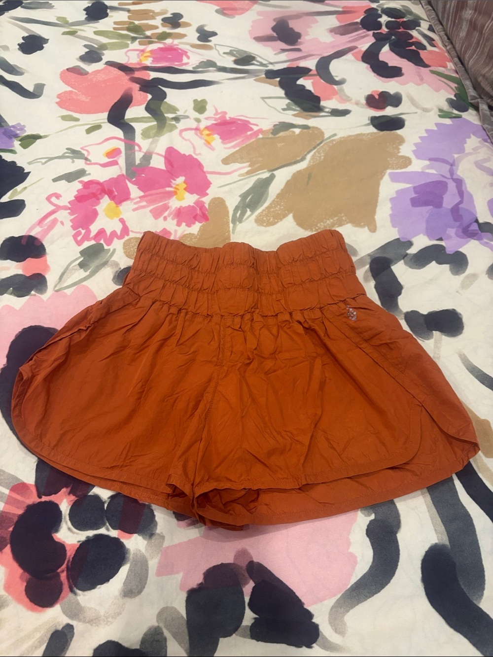 Free People High-Rise Rust Orange Athletic Shorts